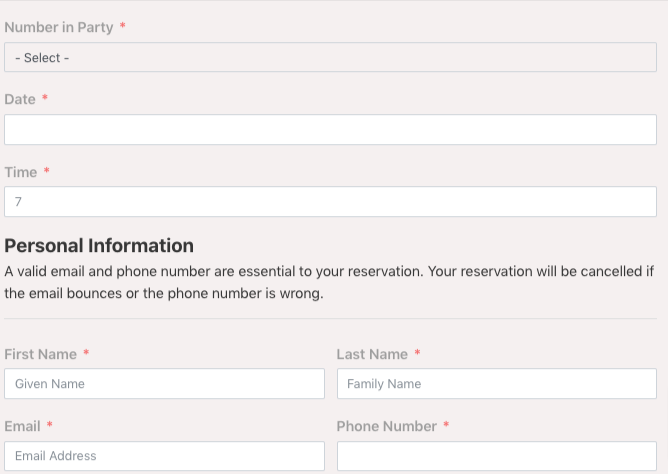 Website Online Reservation system for Bars